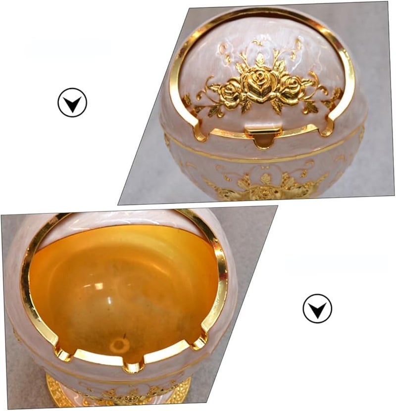 غطاء قلاب كلاسيكي، منفضة سجائر معدنية، تصميم قديم، ديكور منزلي، حاوية تدخين - Image 3